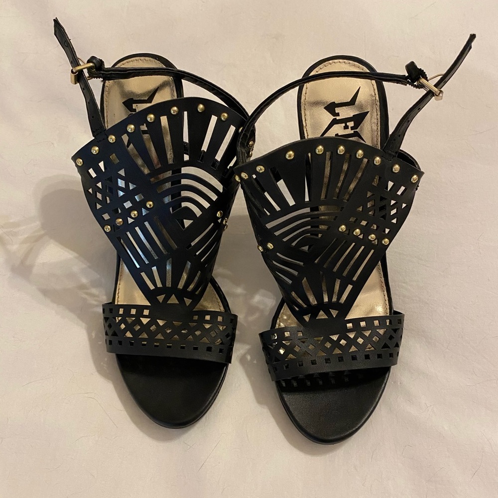 Black Wedges with cut out detail